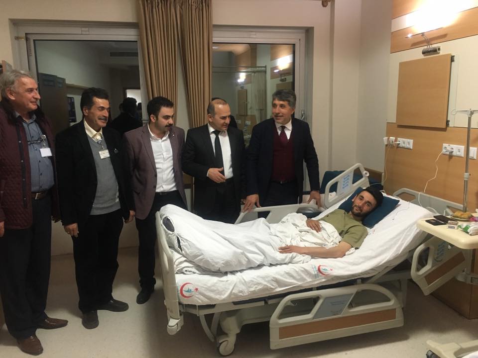 KAYMAKAM ERKAYIRAN VE BAŞKAN YAVUZ YARALI ASKERLERİ ZİYARET ETTİ