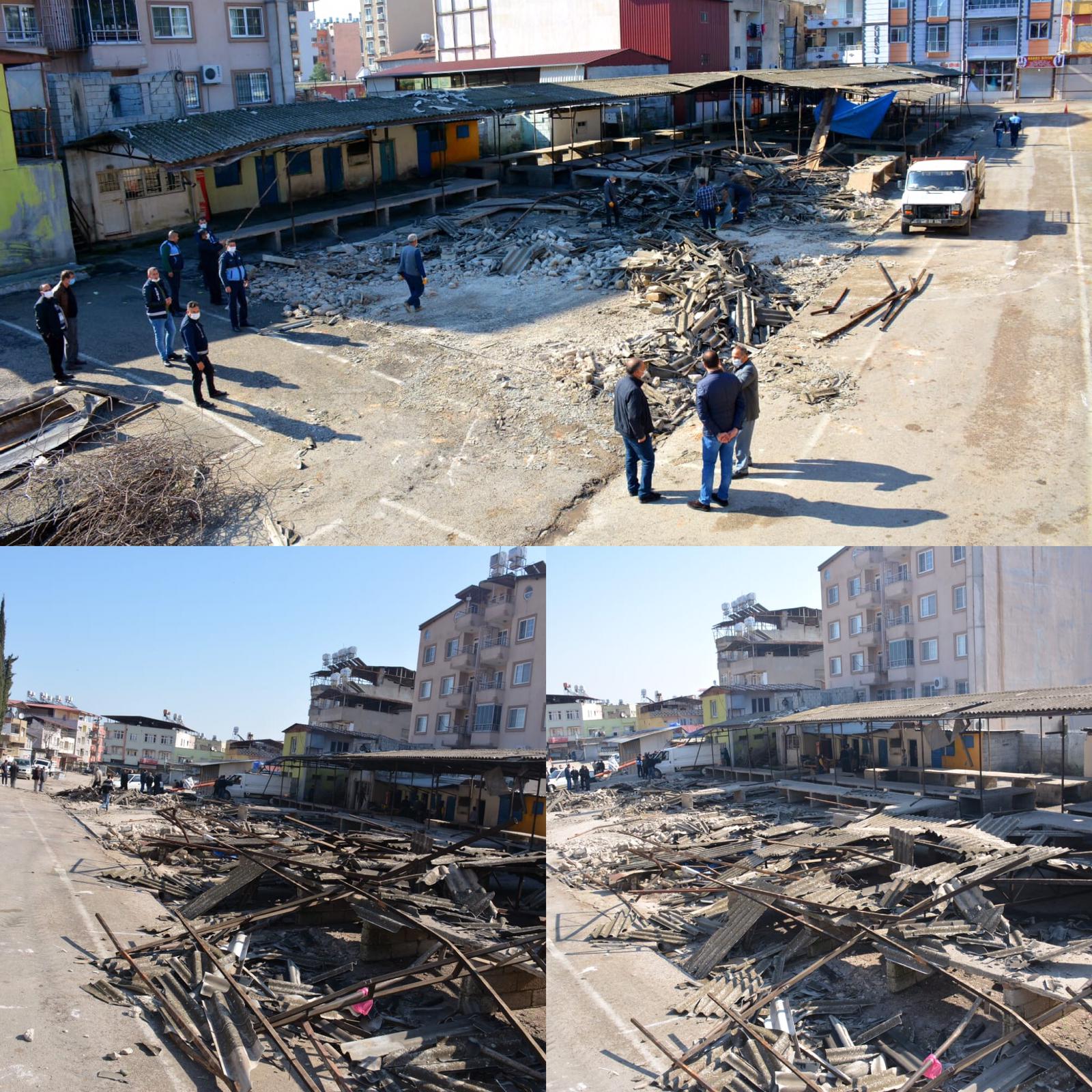 BAŞKAN YAVUZ YENİ SEMT PAZAR YERİ İÇİN YIKIM ÇALIŞMALARINI BAŞLATTI