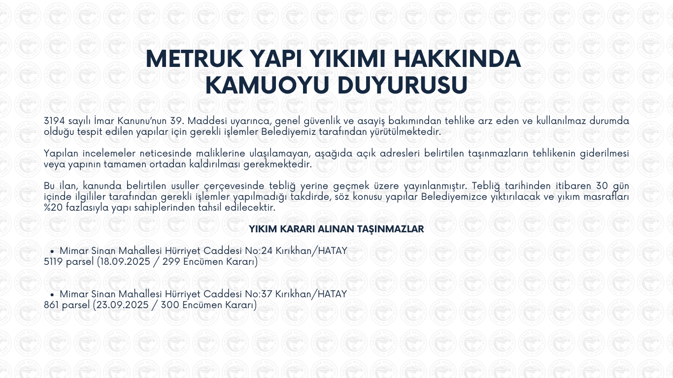 Metruk Yapı Yıkımı Hakkında